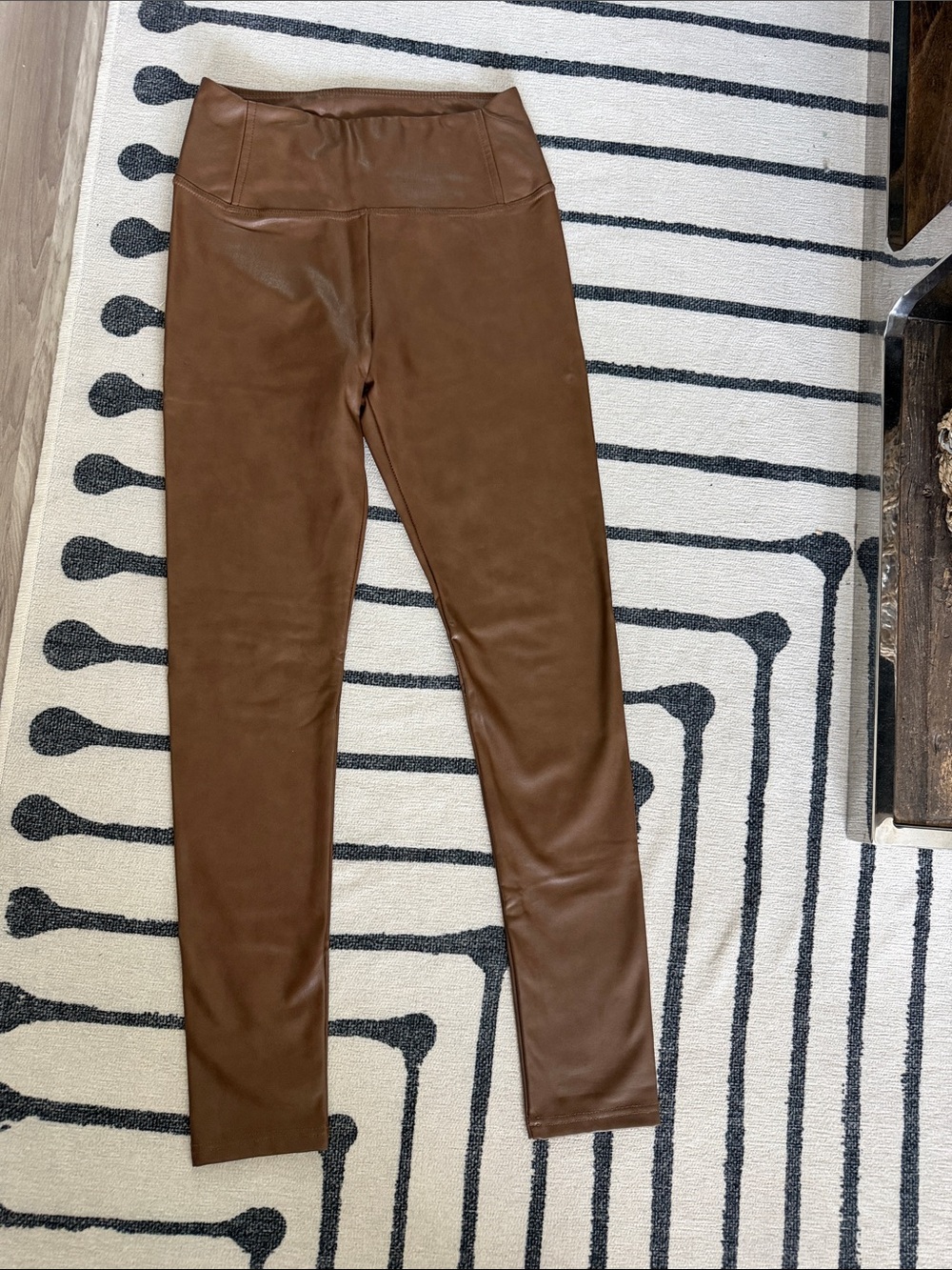 7 for all Mankind High-Waist Faux Leather stretch Leggings - Brown